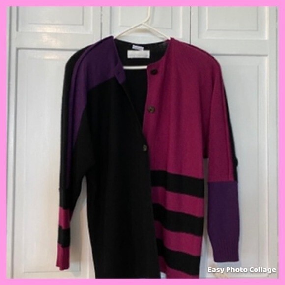 Vintage 80s NWT Steve Fabrikant sweater coat Size Large - Picture 1 of 7